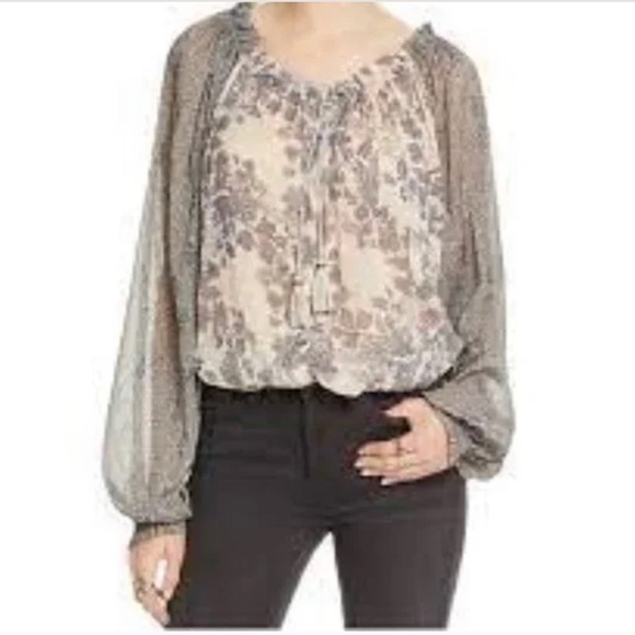 Free People Hendrix Boho Peasant Floral Blouse - Picture 10 of 10